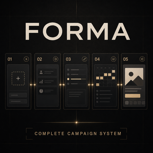 FORMA Complete Campaign System — five connected creative modules