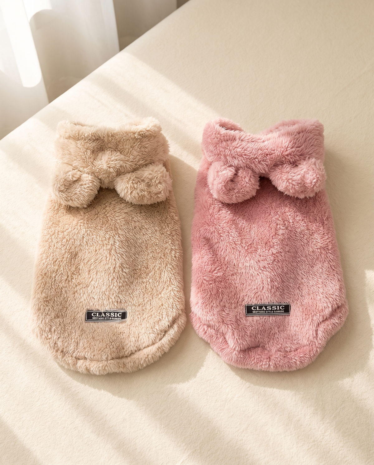 The Teddy Hoodie in Oat and Blush